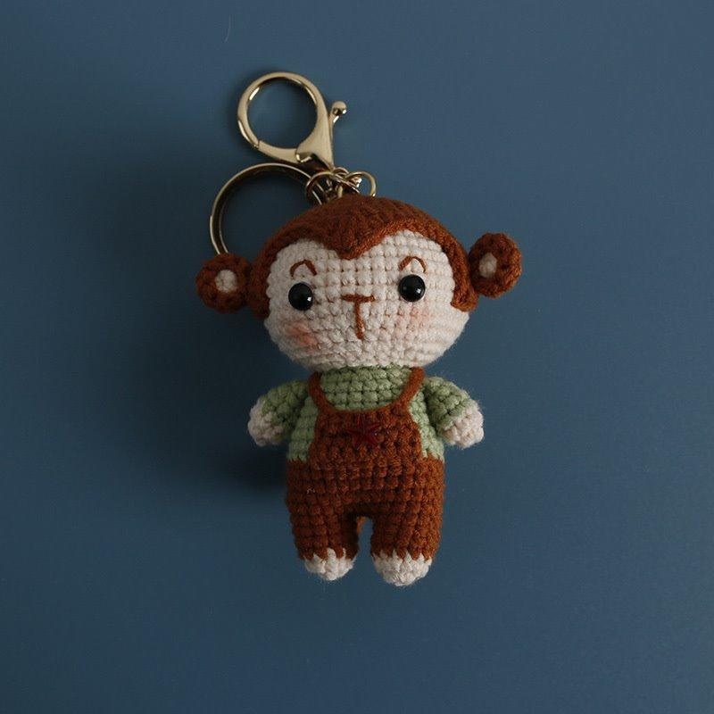 Cute Woven Handmade Twelve Zodiac Dolls Yarn Keychain Wool Thread Hook Weaving Crochet Doll Decoration Creative Birthday Gift
