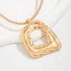 Spiral Geometric Square Flower Pendant Necklace Female, Hip Hop Trend Travel Auction with Collarbone Chain