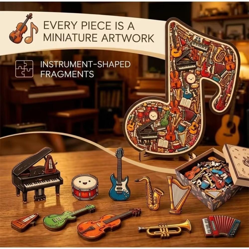 Instrument Print Musical Note Jigsaw Puzzle Irregular Musical Note Puzzle  Desktop Decor