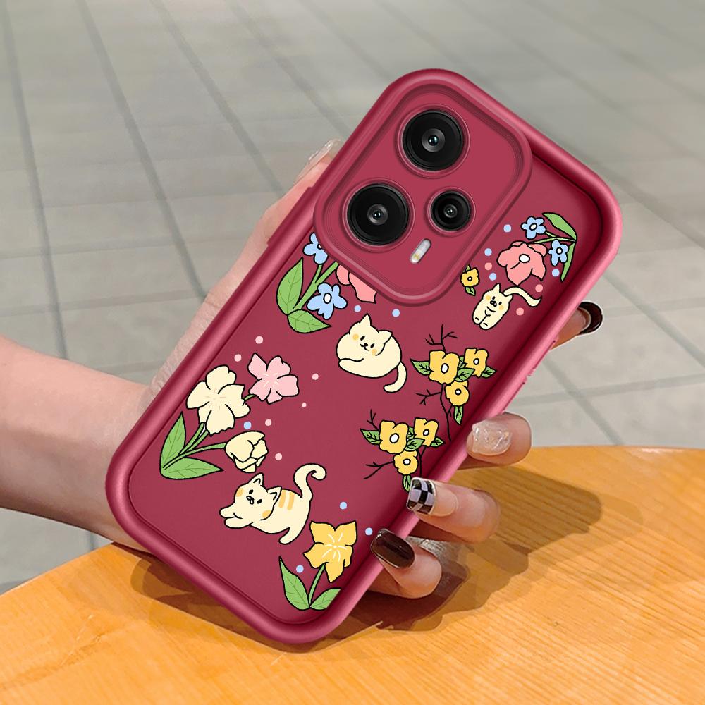 Soft Silicone Square Ladder Printing Pattern Phone Casing Full Cover Camera Shockproof Protection Rubber Case for Xiaomi Redmi