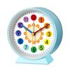 Early Education Desk Clock Needle Display Quartz Alarm Clock Silent Sweep Movement Silent Walking Soft Night Light Metal Frame