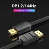 Vention DP 5m HDCP 4K Metal 30AWG Cable, Black, Compatible, DP1.2 Male, Braided,