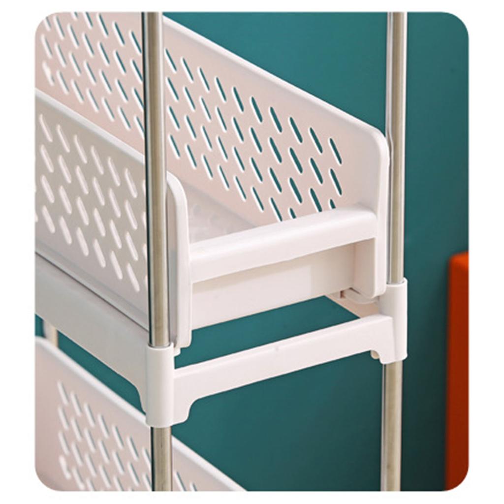 Slim Storage Cart with Wheels 3 Tier Organizer Slide Out Narrow Rolling Storage Mobile Utility Cart