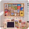 MINKYS Kawaii Soft Wooden Letter Message Board Decorative Postcard Photo Wall Cork Board Memo Paper Background Board Stationery