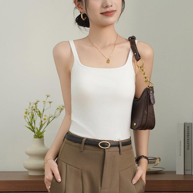 Elegant Red Mulberry Silk Camisole with Built-in Pads - Year of the Rat Edition Medium белый