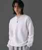 LXT Våffelstickad Henley-halsad Cropped T-shirt [Vit]