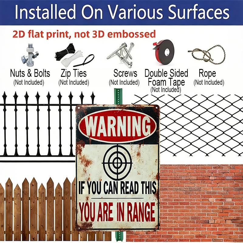 2D Flat - 1pc Vintage Aluminum Sign Measuring 8X12 Inches That Reads, "If You Can Read This, You'Re In Range." Waterproof, Making It Ideal for