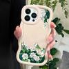 White Flowers Pattern Phone Cover for iPhone 11 12 13 14 15 Pro Max 6 6S 7 8 Plus Xs Wave Edge Shockproof Protective Rubber Case