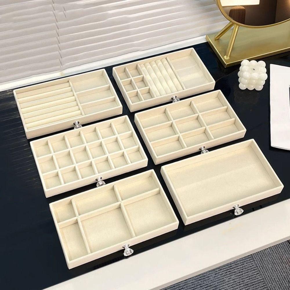 Large Capacity Drawer Storage Holder Transparent Jewelry Storage Box Jewelry Organizer Desk Use