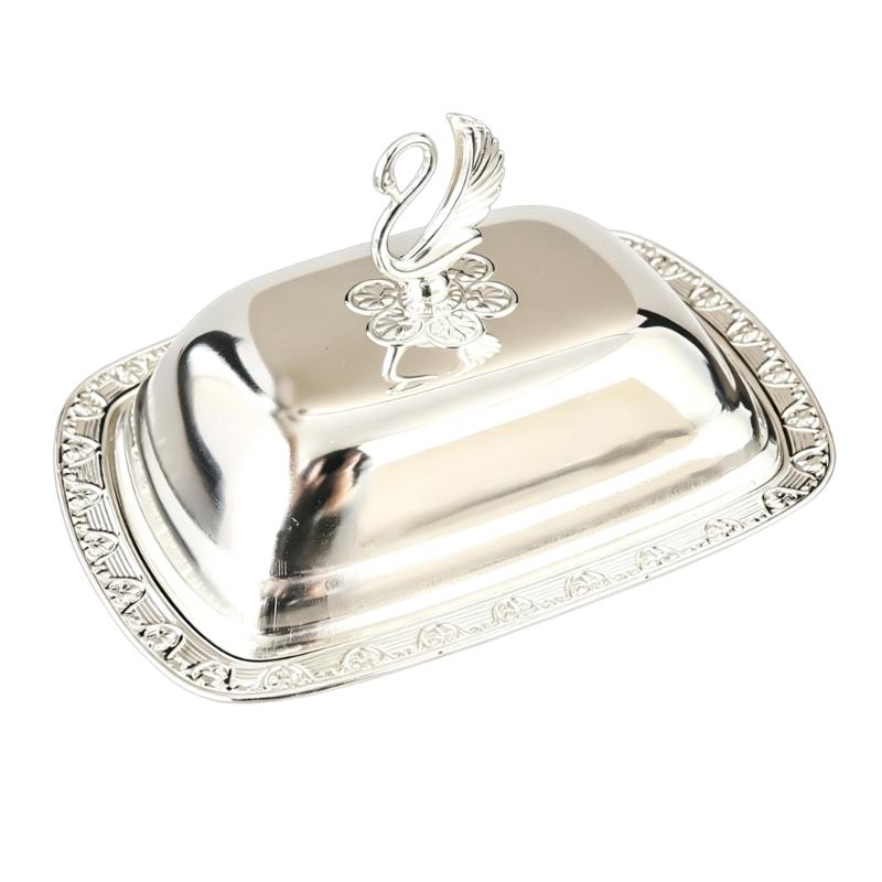 Decorative Covered Food Tray with Matching Metal Lid for Pastries, Butter and Fruit During Afternoon Tea or Family Dining