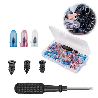Car Tire Repair Rubber Nails Motorcycle Puncture Repair Nails Tools Tire With Repair Screwdriver Vacuum Rubber Kit Tire R2K6