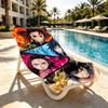 Demon Slayer Print Beach Towel Design, Soft, Lightweight. for Home Bathroom, Spa, Pool, Yoga, Surfing, Camping, Gift for Family, Friend