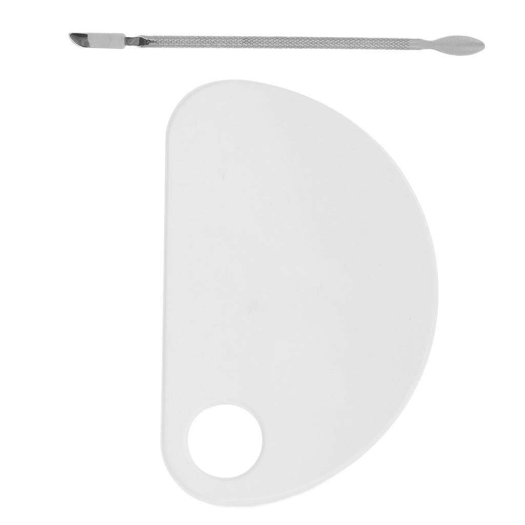 Nail Art Mischpalette mit Spatel Daumenloch Acryl Halbkreisform Klar Make-up Mischtablett
