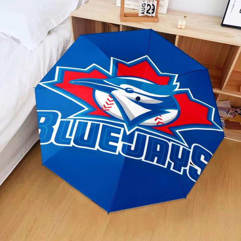Blue Jays Baseball Season Umbrella Folding umbrella, automatic umbrella 8-Frame for Travel, camping Use Gift for Halloween Christmas
