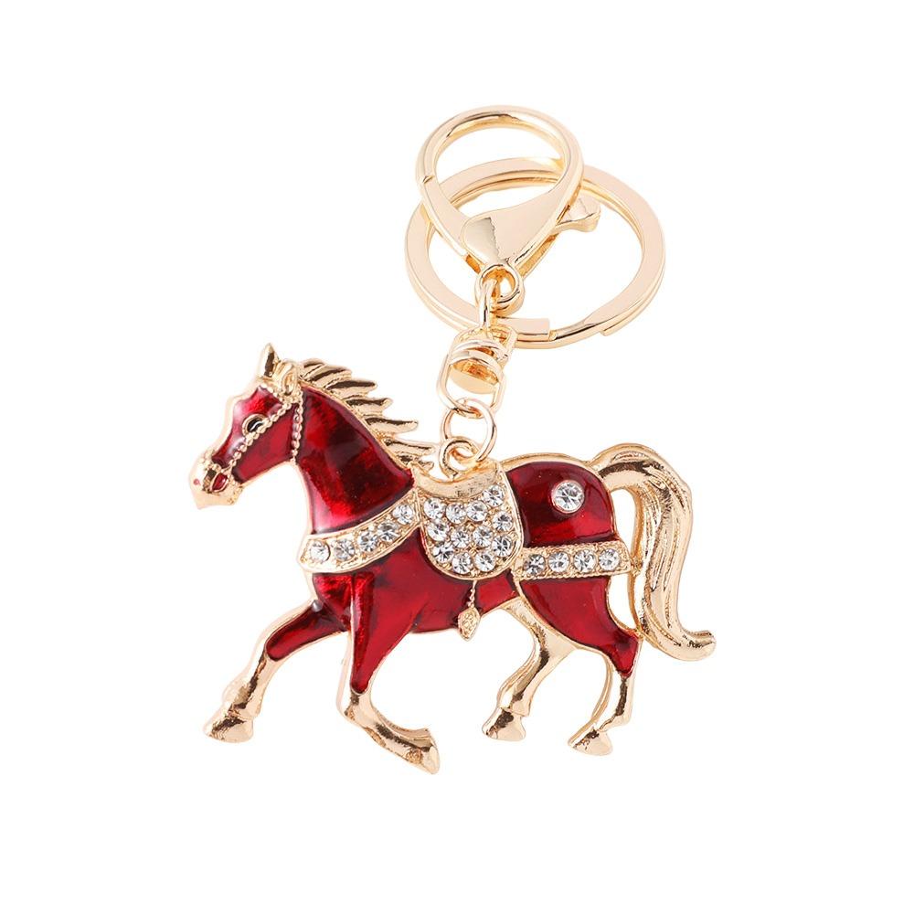 Традиционный брелок-лошадь по знаку зодиака, подвеска для сумки со стразами, стильный значок животного по знаку зодиака, День Рождения