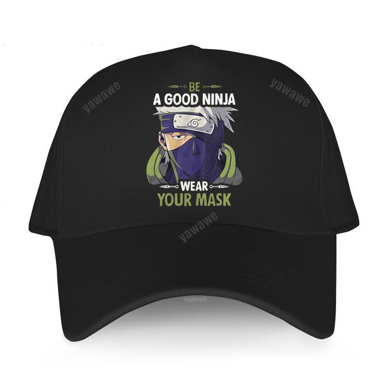 Men Cotton Baseball Cap Hip-hop Hats Anime Manga BE A GOOD NINJA WEAR YOUR MASK Fashion Adult Female Snapback Short Visor Hat