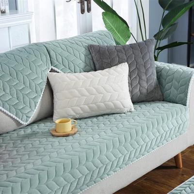 Autumn Winter Sofa Cushion Crystal Velvet Cushion Warm Non-Slip Comfort Couch Cover Solid Color Sofa Cover Towel Back Cushion