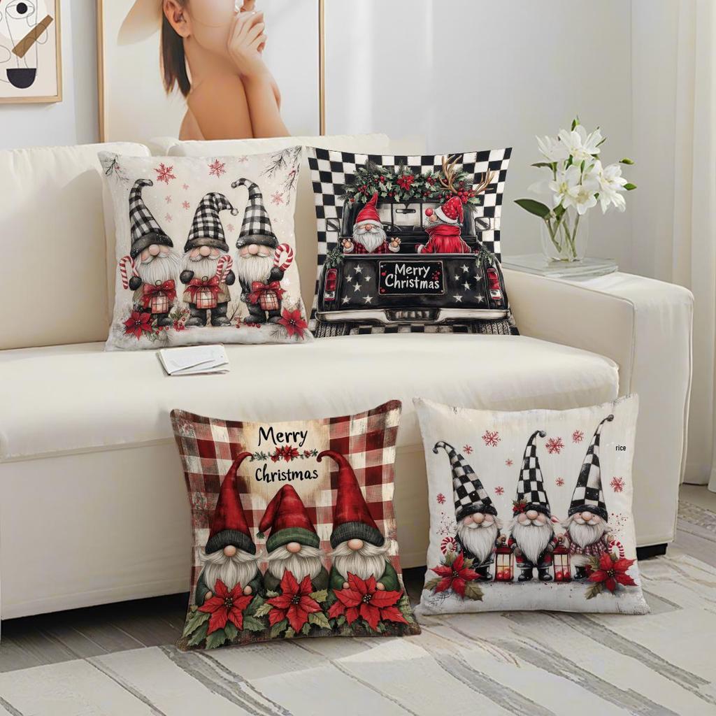 Cross-Border Christmas Pillowcase: Festive Sofa & Office Cushion Cover