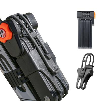 Folding Bike Lock with Mount Bracket 4 Digit Combination Heavy Duty Alloy Steel Bike Lock Waterproof Rust Proof Folding Bike Chain Lock for Bicycle