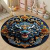 Serene Round Rainbow Multicolor Floor Rug, Non-Slip Floor Mat for Kitchen