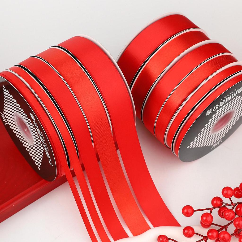 Festive Red Satin Ribbon for New Year, Weddings, Candy Ties, Balloons & Lanterns