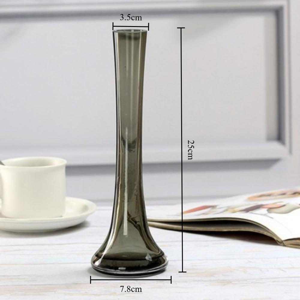 Fashionable Colored Transparent Glass Vase for Single Flower Arrangement Modern Table Decoration for Home Wedding Decoration