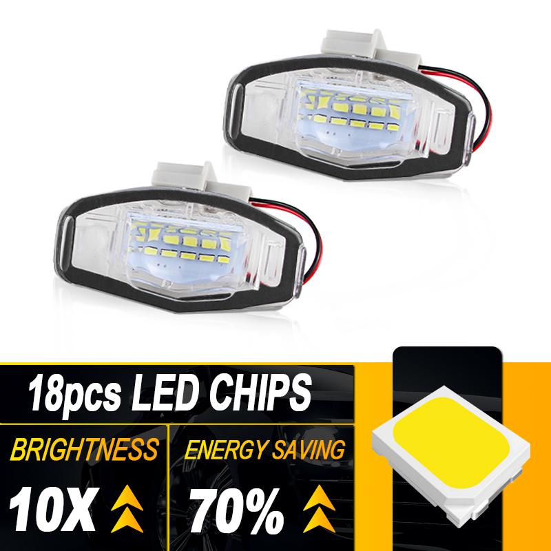 2pcs 6000K LED License Number Plate Light White For 2013-2015 9th Gen Honda Civic Sedan (not for DX model) Pilot 2003-2008