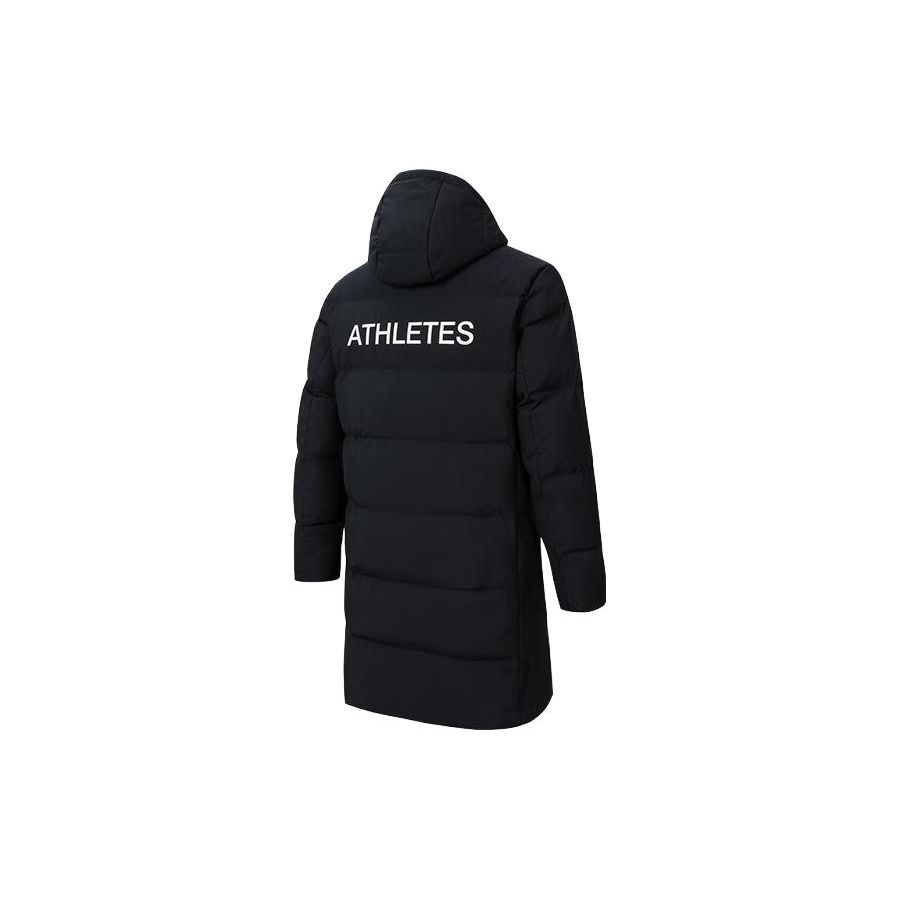 Anta Training Series Letter Zipper Hooded Thick Down Jacket Men Outerwear Basic-Black 152417902-2