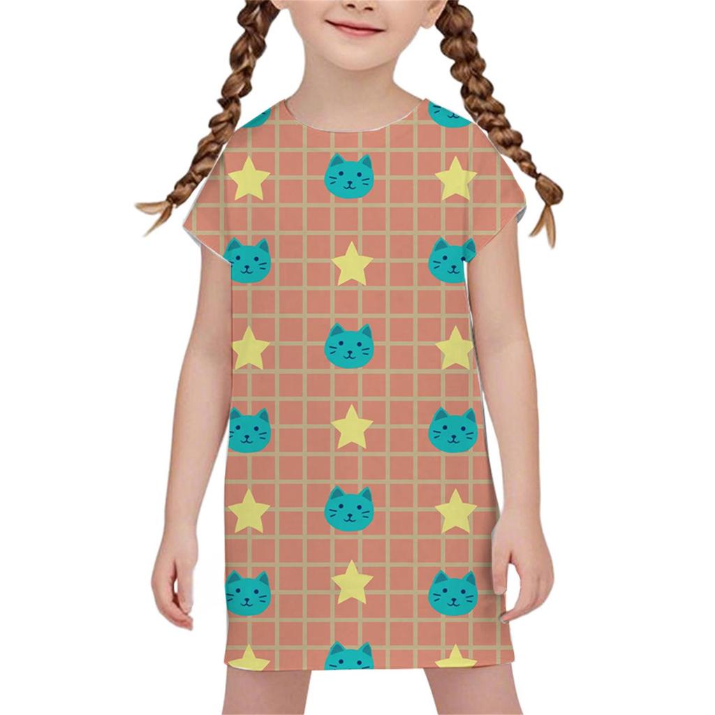 DZ Style Demon Hunter Girl Anime Nightgown – Hot-Selling Cartoon Print Dress