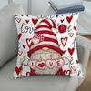 Valentine's Day Pillow Covers Red Buffalo Plaid Gnomes Design Machine Washable Festive Home Decoration Single-sided Printing Pillowcases