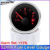 52MM Fuel Level Gauge With Red Backlight Warning Light 0-190 Ohm 240-33ohm Fuel Tank Indicator For Car Marine Yacht Boat 12V 24V