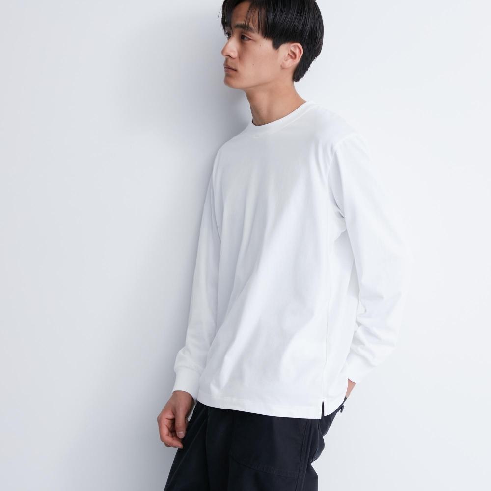 

UNIQLO JAPAN Airism Хлопок с УФ-кроем и круглым вырезом Футболка с длинным рукавом