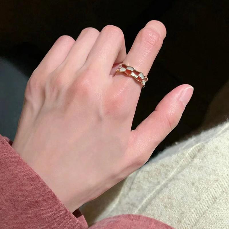 Ring Fashionable Copper With Unique Blue Enamel Finish For Womens Everyday Wear