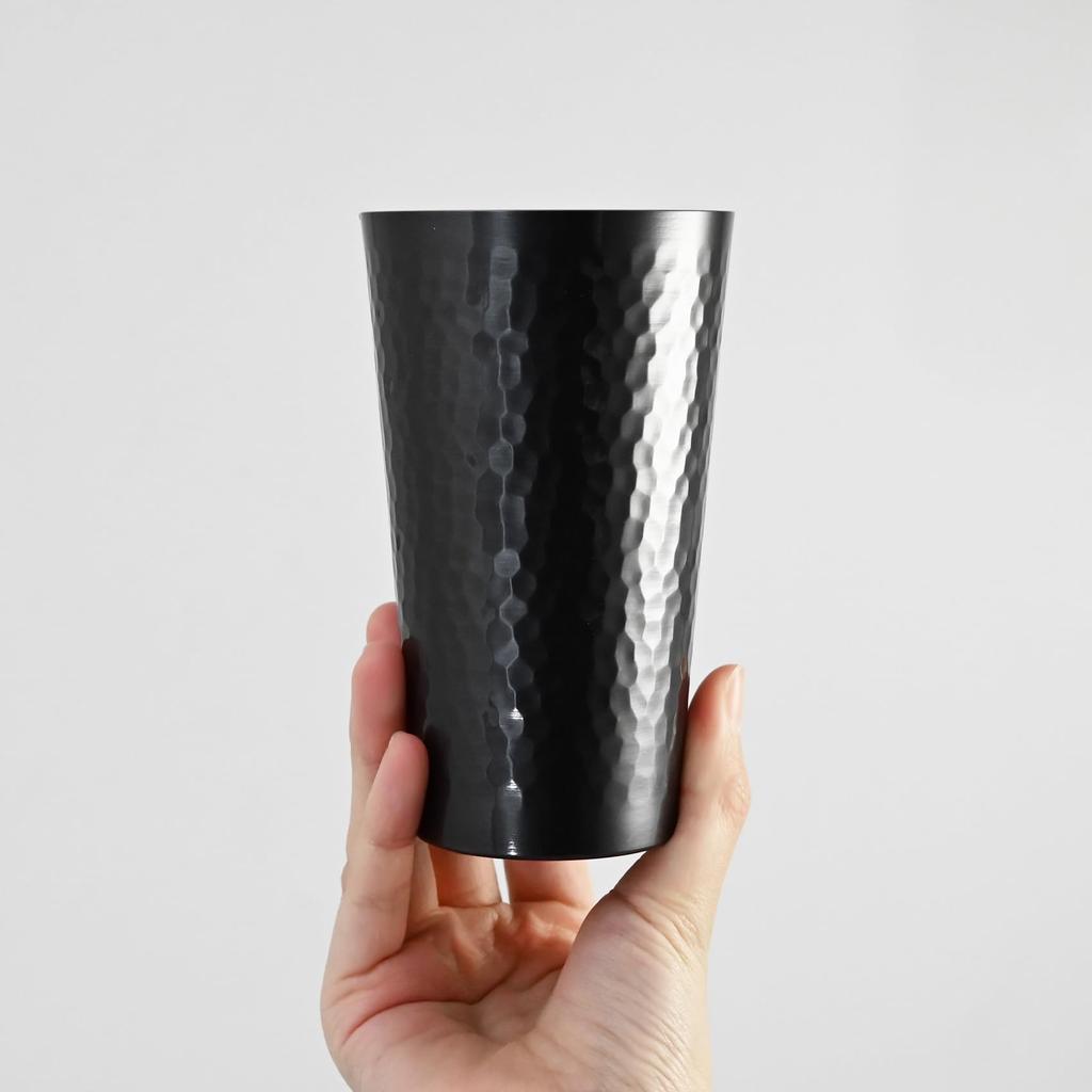 Shinkoukinzoku Black Copper Finish Hammered Copper Tumbler (Medium) S-502BL