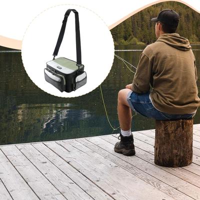 Fishing Bag Polyester Multifunctional Zipper Gifts Large Capacity Shockproof Pole Reel Gear