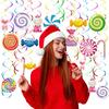 54 PCS Candyland Party Decorations Candy Hanging Swirls Colorful Lollipop Hanging Swirls Ceiling Decor for Baby Shower Birthday Party