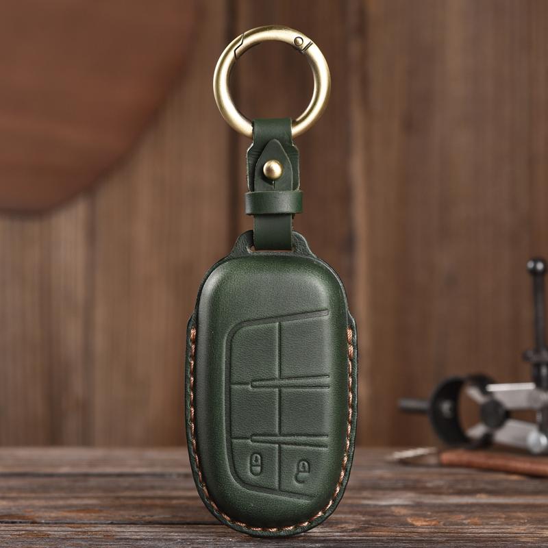 Suitable for Jeep Renegade Compass Grand Cherokee Chrysler 300C Wrangler Dodge Leather KeysCase Protector