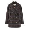 Women's Retro French Lapel Plaid Wool Blend Coat