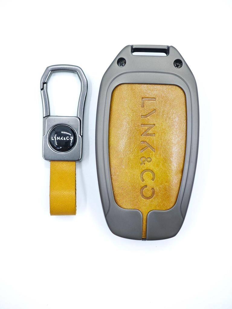 New Genuine Leather Alloy Key Case for Lynk & Co Models 01, 03, 05, 06