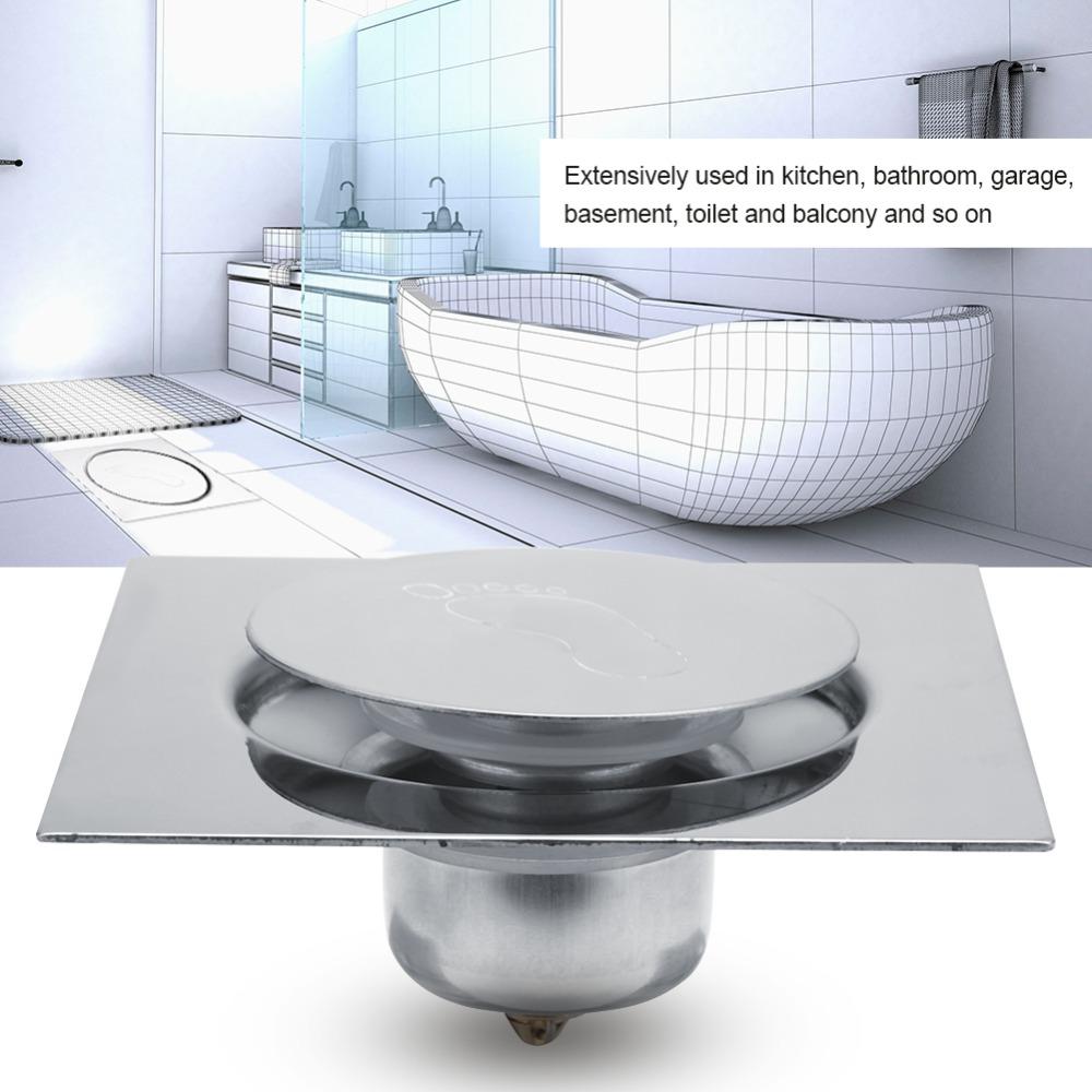 Removable Cover Grate Pedal Bounce Floor Drain Square Shower Drain Durable Floor Drain  Garage