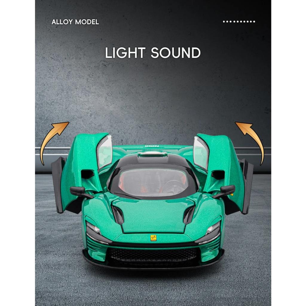 1/32 Ferrari Daytona SP3 Supercar Alloy Model Car Toy Diecasts Metal Casting Sound and Light Car Toys for Children Vehicle