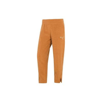 Logo Print Straight Leg Casual Pants Women Bottoms Light-Yellow 672354-74