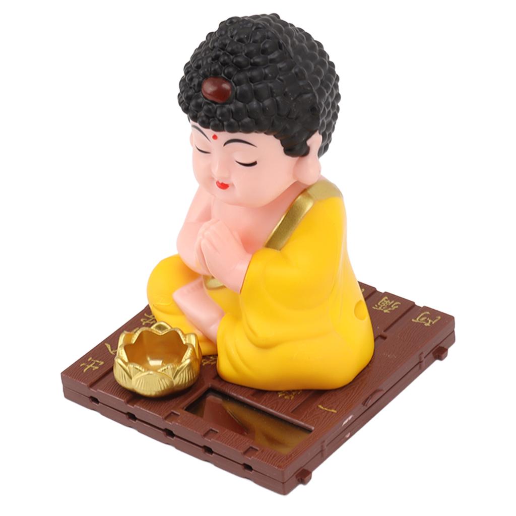 Figurka Buddy Solarna Kiwająca Głową Jasne Kolory Trwały Plastik Realistyczna Statuetka Buddy do Domu Samochodu