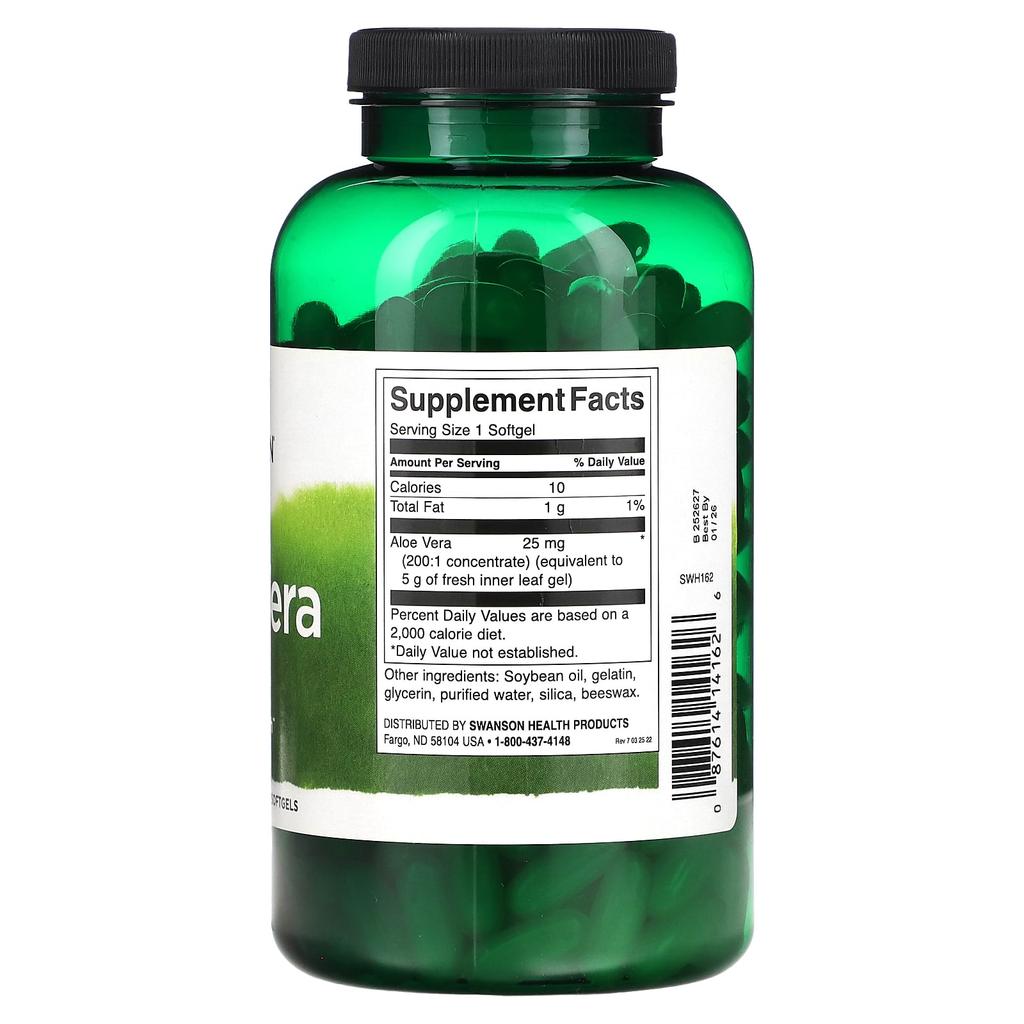 Aloe Vera, 25Mg, 300 Softgels