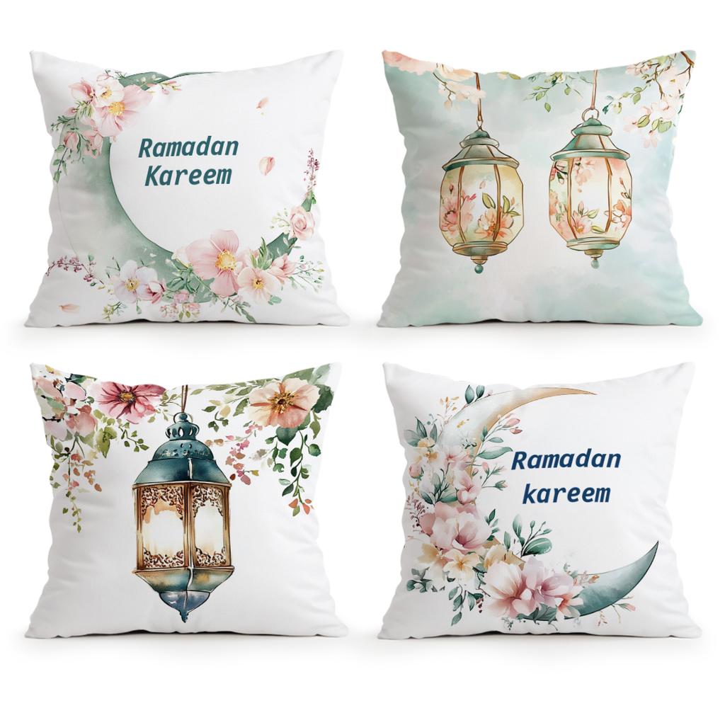 Ramadan Flowers Cushion Pillowcase Printed Polyester 40/45/50cm Throw Pillowcover Decorative Sofa Cushion Pillowslip Home Decor