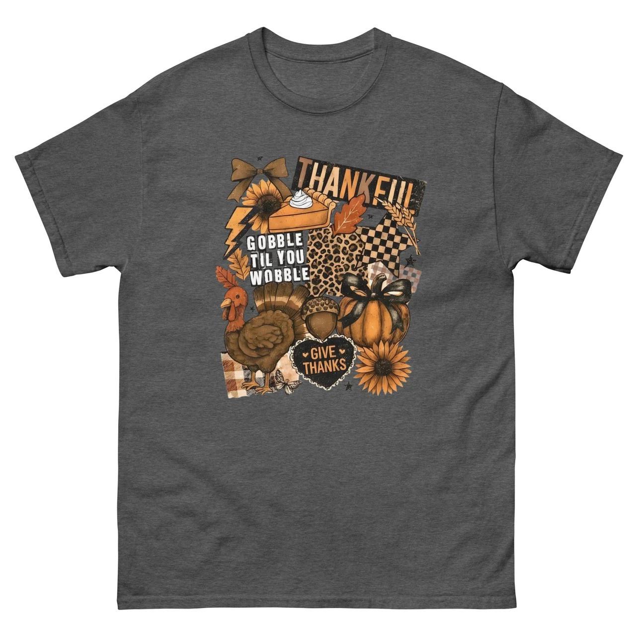 Gobble Till You Wobble Fall Vibes Tee — Funny Thanksgiving Unisex T-Shirt Uni... S