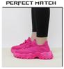 Breathable Fly-Knit Lace-Up Casual Men's Outdoor Sneakers with Thick Soles