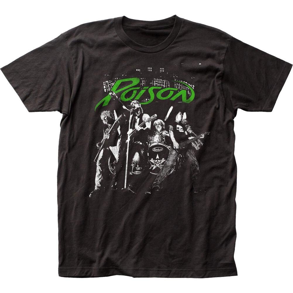 Poison Arena Rock T Shirt Mens Rock And Roll Music Classic Band Tee New Black