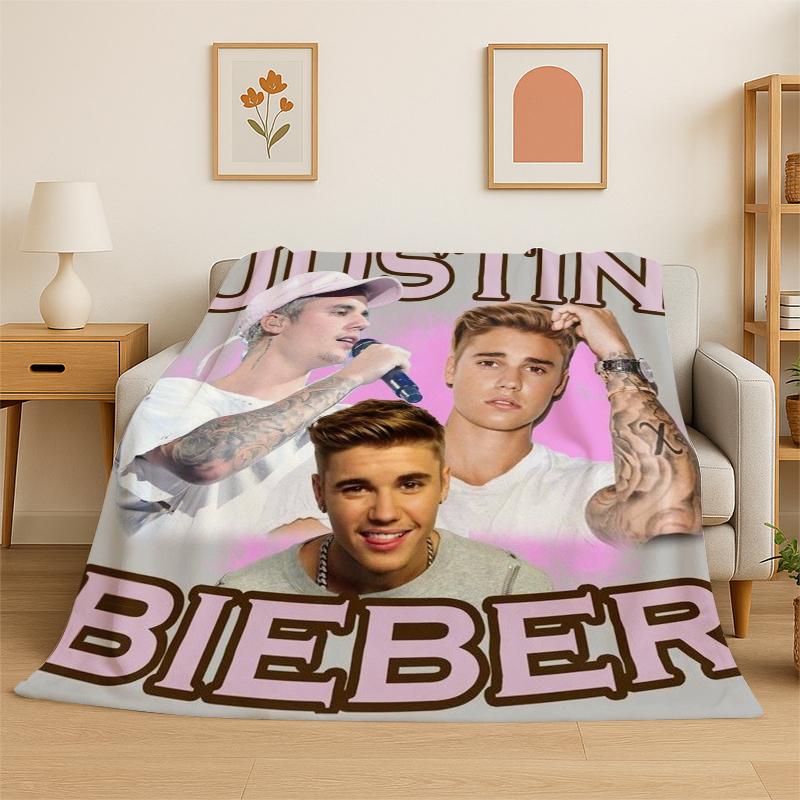 3D Singer Star Flannel Blanket Soft Warm Throw Blanket for Bedroom Living Room Bed Travel Camping Picnic Gift
