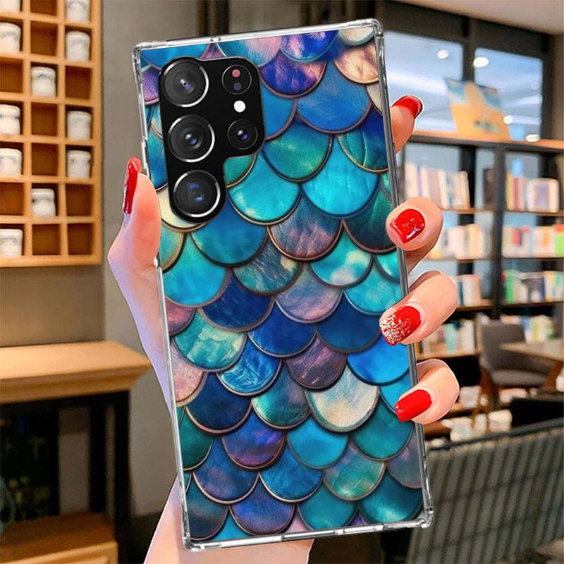 Fish Scale Pattern Mermaid Phone Case For Samsung Galaxy S26 S25 Edge S24 Ultra S23 S22 Plus S21 S20 FE Soft Fundas Shell Galaxy
